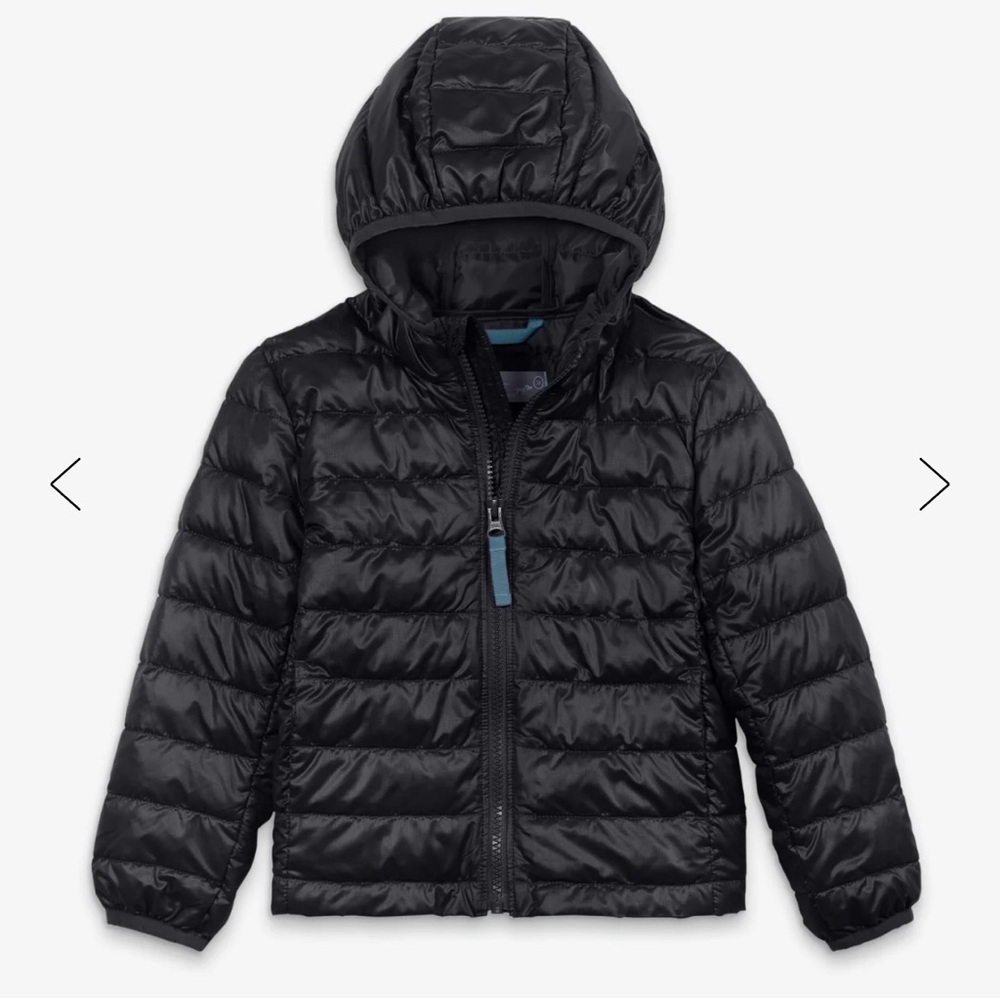 Primary Black Kids Puffer Jacket
